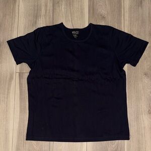 New York & Company Women Basic Navy Blue Top